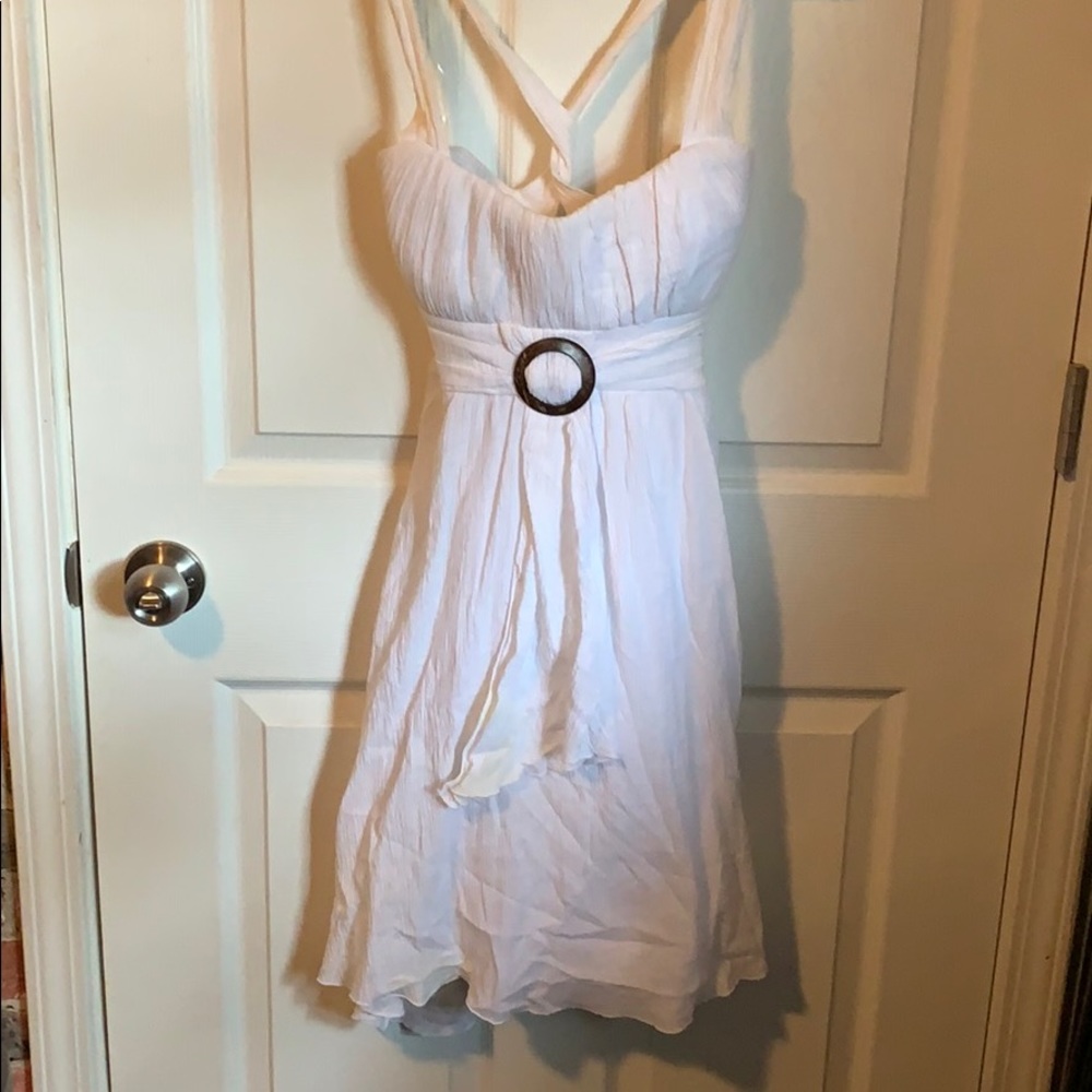White crisscross strap dress